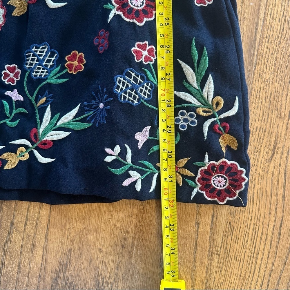 Zara Blue Full Embroidered Mini Shift Dress Size Women’s Medium Long Sleeve - Picture 15 of 15